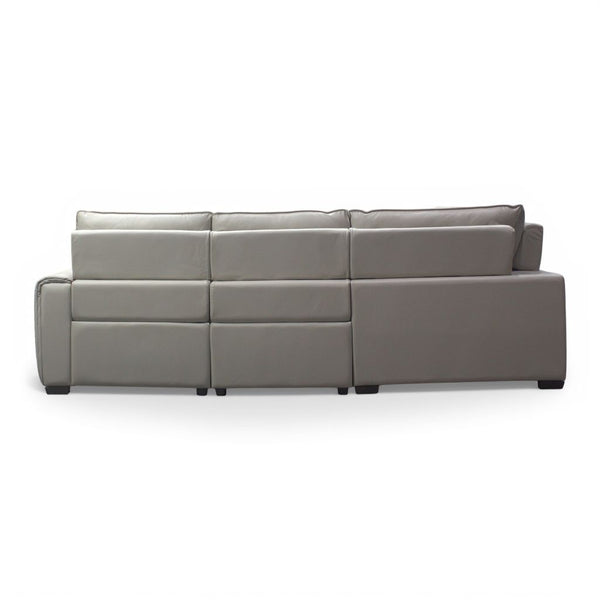 HTL Laguna Leather 6-Piece Power Sectional in Oatmeal