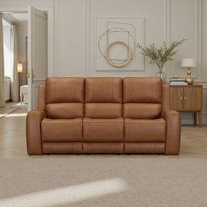 Parker House Belmont Lyric Caramel Leather Zero-Gravity Power Sofa
