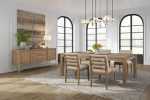Heritage Serenity Leg Dining Table with Leaf & Rounded Waterfall Edges in Latte Finish
