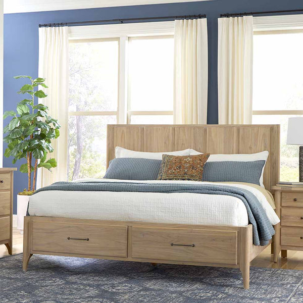 napa furniture aria king complete storage bed in natural sand