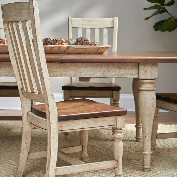 Napa Furniture Belmont Antique Linen & Timbered Brown Dining Side Chair
