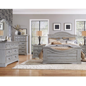 American Woodcrafters Stonebrook King Panel Headboard Light Distressed Antique Gray
