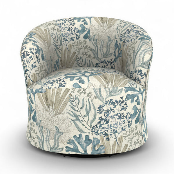 Best Home Kahlari Ocean Fabric Swivel Glider Barrel Chair