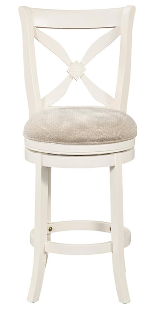 American Woodcrafters Accera Wood Frame Stool Distressed Antique White