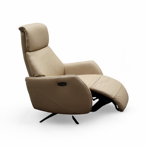 HTL Nude Leather Power TV Recliner Chair