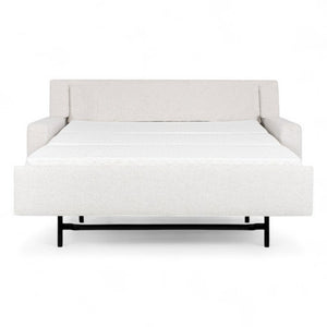 American Leather Lyons 69 Apollo Dakota Cream Fabric Twin Loveseat Sleeper with Mink Finish