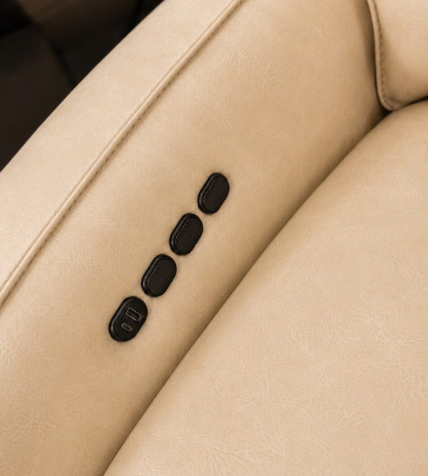 Moto Motion Cadence Triple Power Glider Recliner in Cream Leather