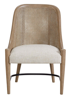 Heritage Coastal Breeze Living Cane Back Host Chair in Sand Finish