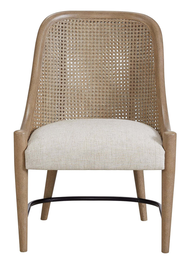Heritage Coastal Breeze Living Cane Back Host Chair in Sand Finish