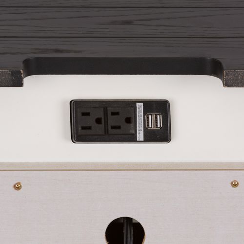 Liberty Furniture Allyson Park Wire Brushed White 3-Door Whie Nightstand with Charging Station