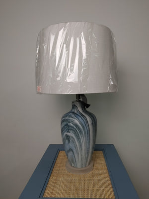 matte blue swirl lamp 28in