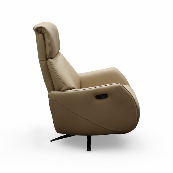 HTL Nude Leather Power TV Recliner Chair