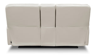 Moto Motion Harmony Console Loveseat with Home Theater & Multi Media & Air Massage & 3-Zone Heating & Zero Gravity In Sorrento Dove Leather
