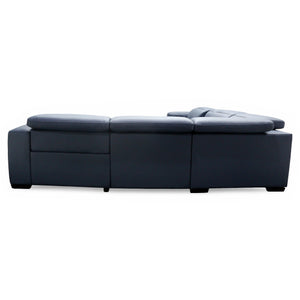 HTL Aspen 6-Piece Power Reclining Sectional in Ocean Blue Leather