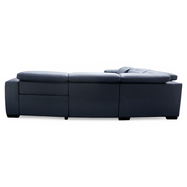 HTL Aspen 6-Piece Power Reclining Sectional in Ocean Blue Leather
