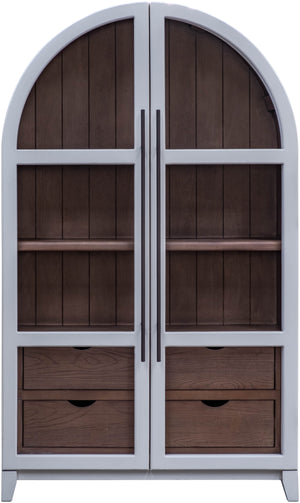 Furniture Source International Breya Accent Bookcase Cabinet in Vanilla