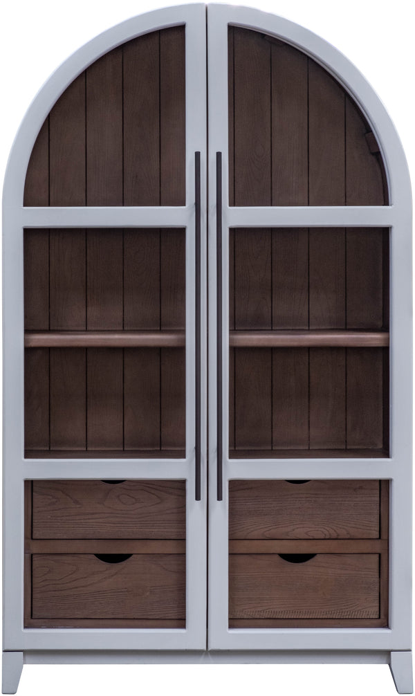 Furniture Source International Breya Accent Bookcase Cabinet in Vanilla