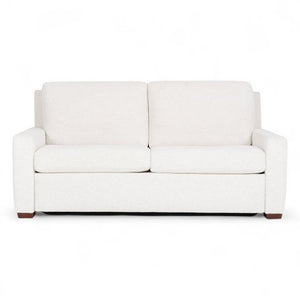 American Leather Lyons 69 Apollo Dakota Cream Fabric Twin Loveseat Sleeper with Mink Finish