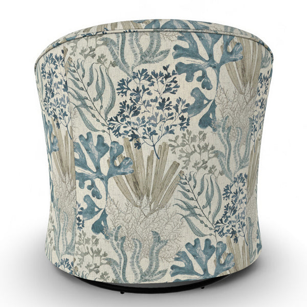 Best Home Kahlari Ocean Fabric Swivel Glider Barrel Chair