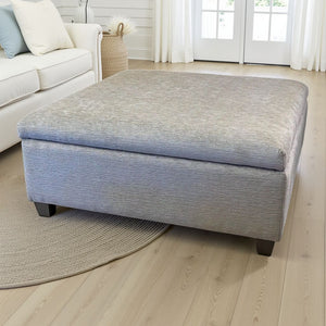King Hickory Depot Fabric Storage Ottoman in Limerick Granite