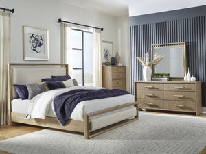 American Woodcrafters Arlington King Upholstered Headboard Nutmeg