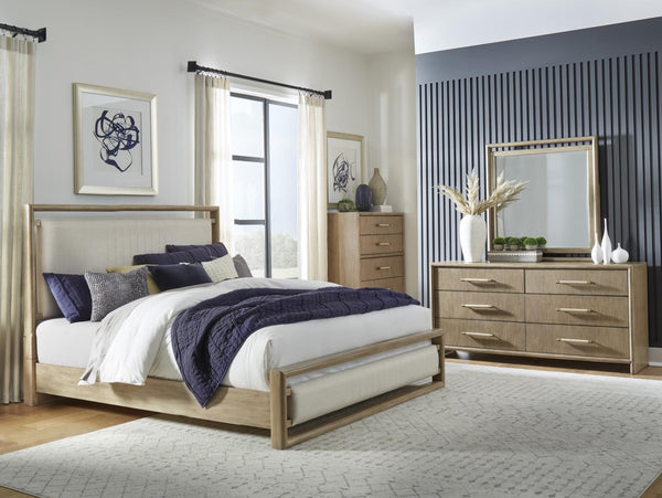 American Woodcrafters Arlington King Upholstered Headboard Nutmeg