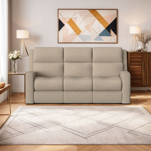 Flexsteel Score Zero Gravity Fabric Power Reclining Sofa with Power Headrests & Lumbar in Sand