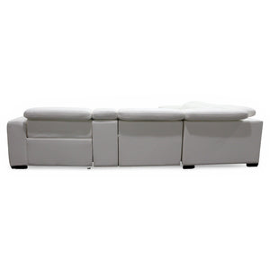 Aspen 6-Piece Power Reclining Sectional in Snow White Leather