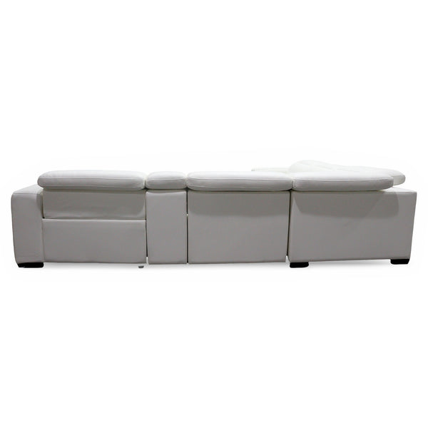 Aspen 6-Piece Power Reclining Sectional in Snow White Leather