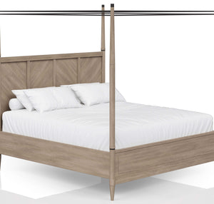 Heritage Coastal Breeze Living King Canopy Bed in Sand Finish
