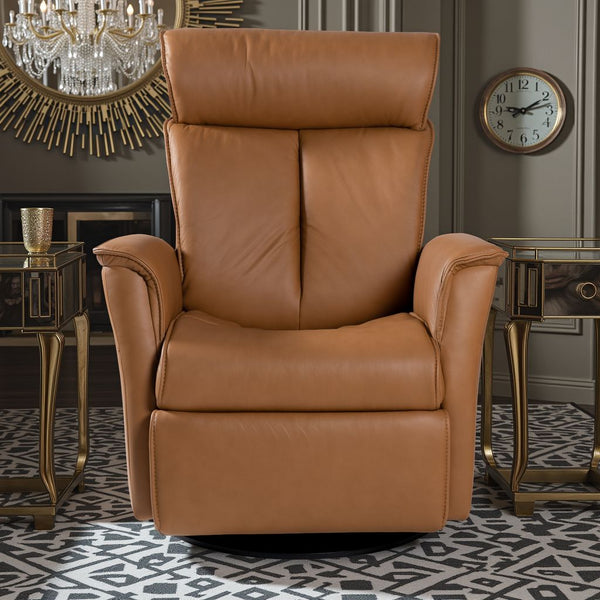IMG Duke Dual Power Leather Large Relaxer Recliner in Nature