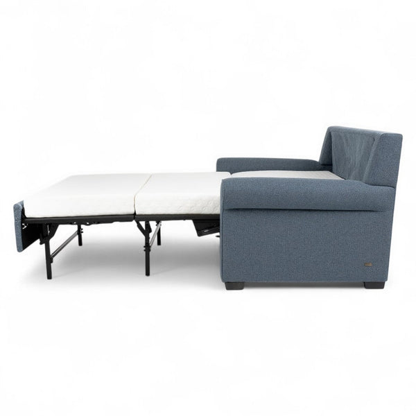 American Leather Gaines 78 Inch onic Indigo Fabric Queen Comfort Sleeper with Mink Finish