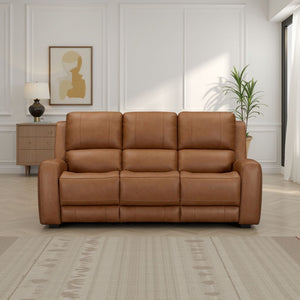 Parker House Belmont Lyric Caramel Leather Zero-Gravity Power Sofa