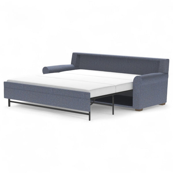 American Leather Gaines 94 Inch Tonic Indigo Fabric King Comfort Sleeper with Mink Finish
