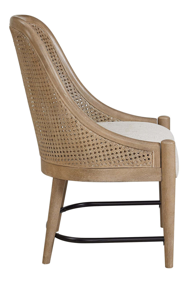Heritage Coastal Breeze Living Cane Back Host Chair in Sand Finish