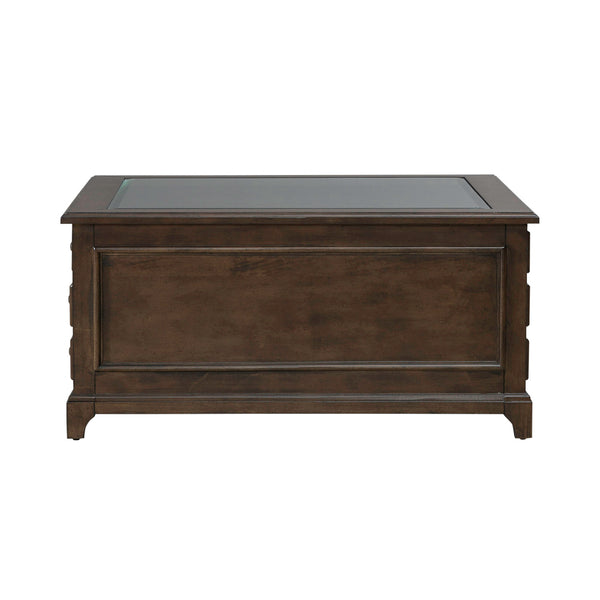 Liberty Furniture Arden Road Square Collector Cocktail Table in Satin Cherry