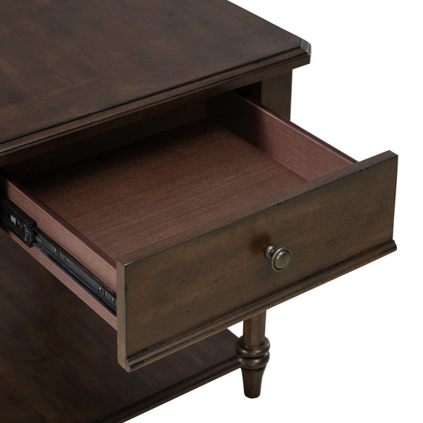 Liberty Furniture Arden Road Drawer End Table in Satin Cherry