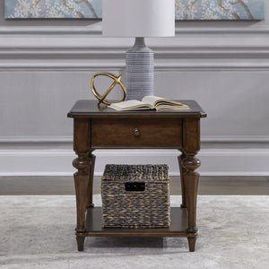 Liberty Furniture Arden Road Drawer End Table in Satin Cherry