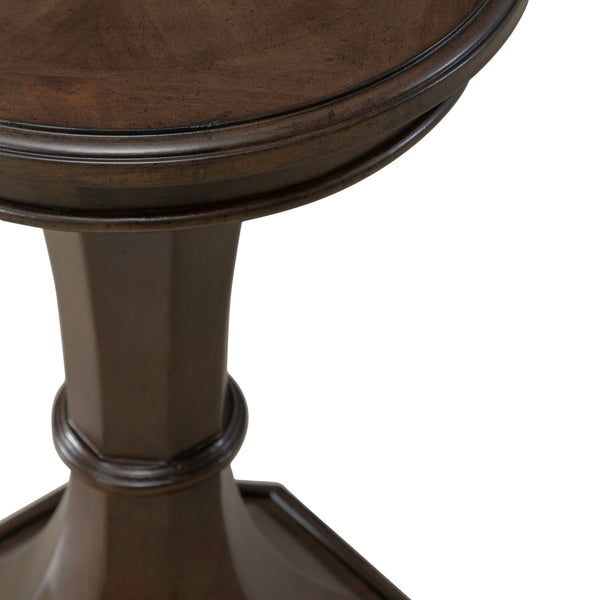 Liberty Furniture Arden Road Round Chairside Table in Satin Cherry