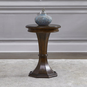 Liberty Furniture Arden Road Round Chairside Table in Satin Cherry
