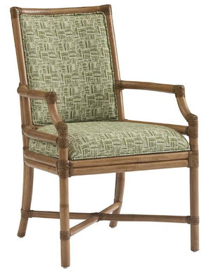 Tommy Bahama Home by Lexington Key Biscayne Oceanside Rattan Custom Fabric Arm Chair
