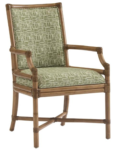 Tommy Bahama Home by Lexington Key Biscayne Oceanside Rattan Custom Fabric Arm Chair