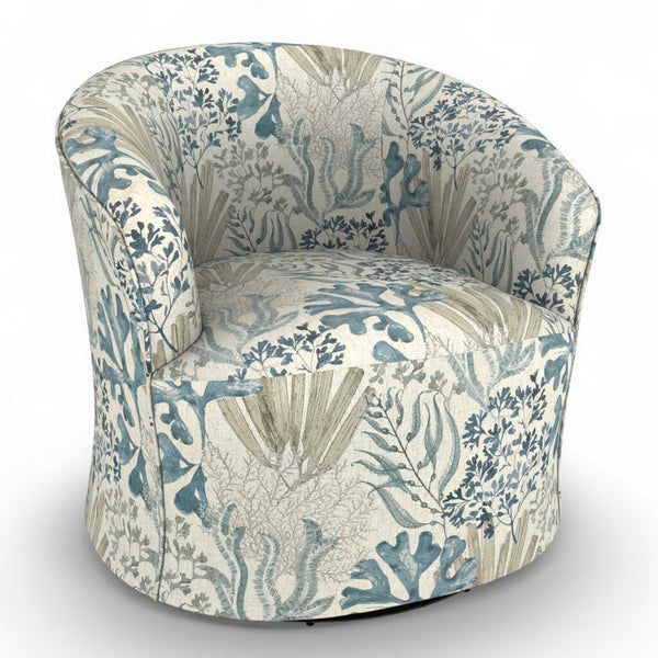 Best Home Kahlari Ocean Fabric Swivel Glider Barrel Chair