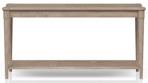 Heritage Coastal Breeze Living 2-Drawer Sofa Table with Shelf in Sand Finish