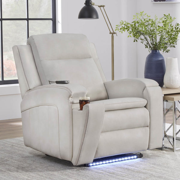 Parkerhouse Armstrong Fabric Poiwer Recliner with Heat, Massage & Auto-Glide Buffy Cream