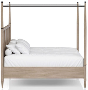 Heritage Coastal Breeze Living King Canopy Bed in Sand Finish