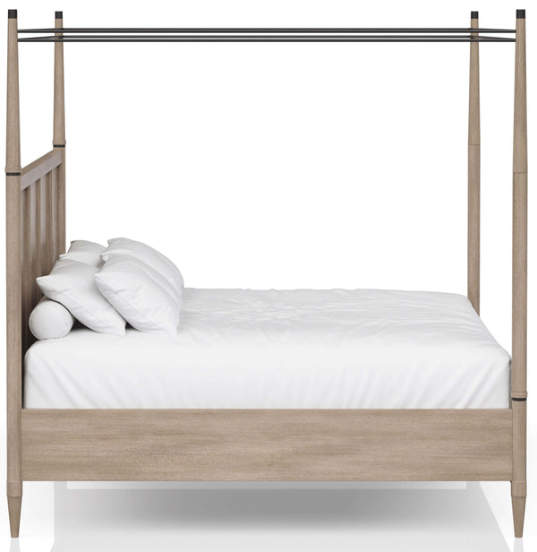 Heritage Coastal Breeze Living King Canopy Bed in Sand Finish