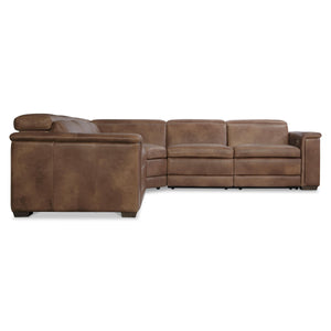Bernhardt Lioni Brown Luxury Leather Power Motion Sectional