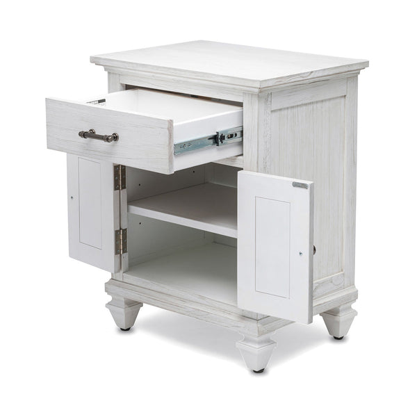 Seawinds Surfside 1-Drawer 2-Door Nightstand with Weathered White Finish
