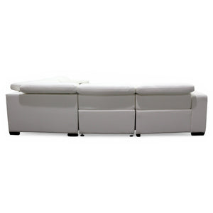 Aspen 6-Piece Power Reclining Sectional in Snow White Leather